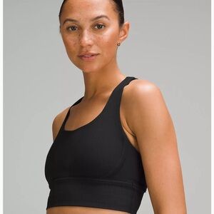 Lululemon black longline energy bra size 10